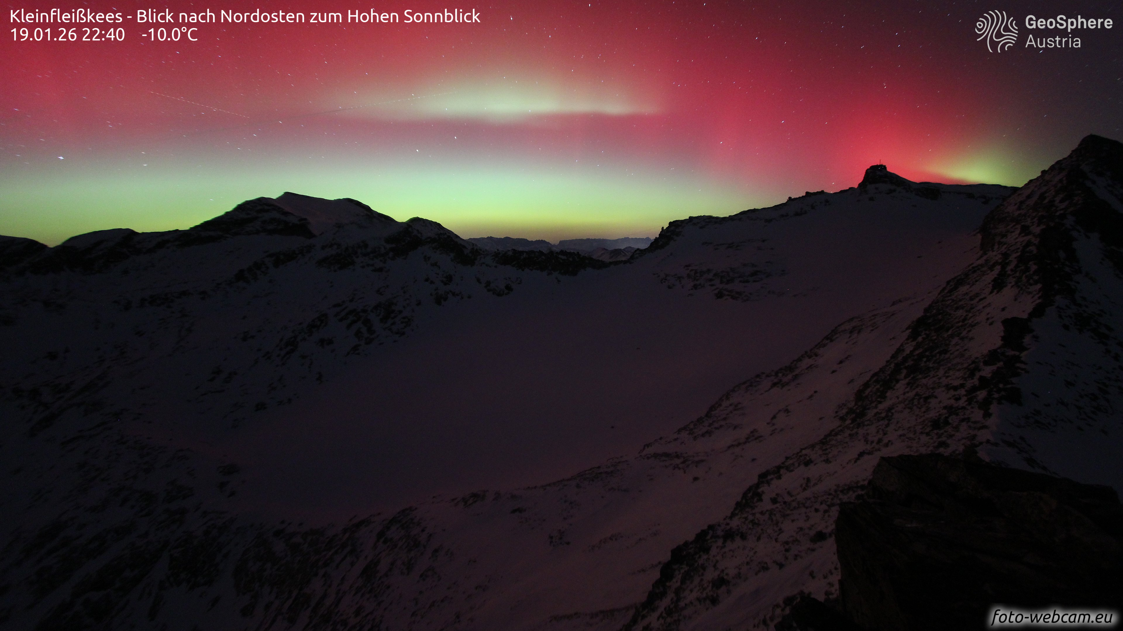 Bergpanorama mit Polarlichtern
