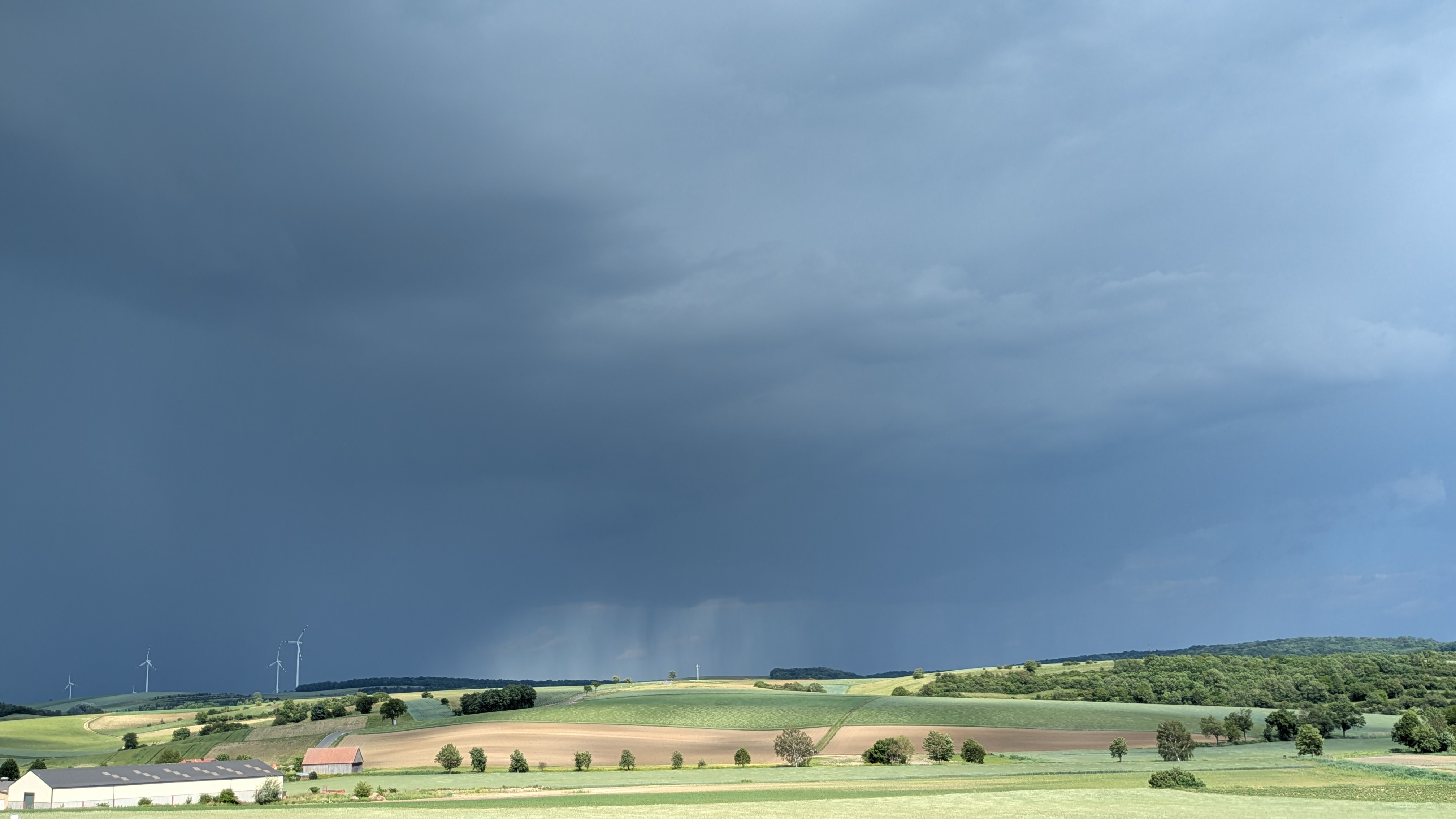 hunderstorm over wind farm