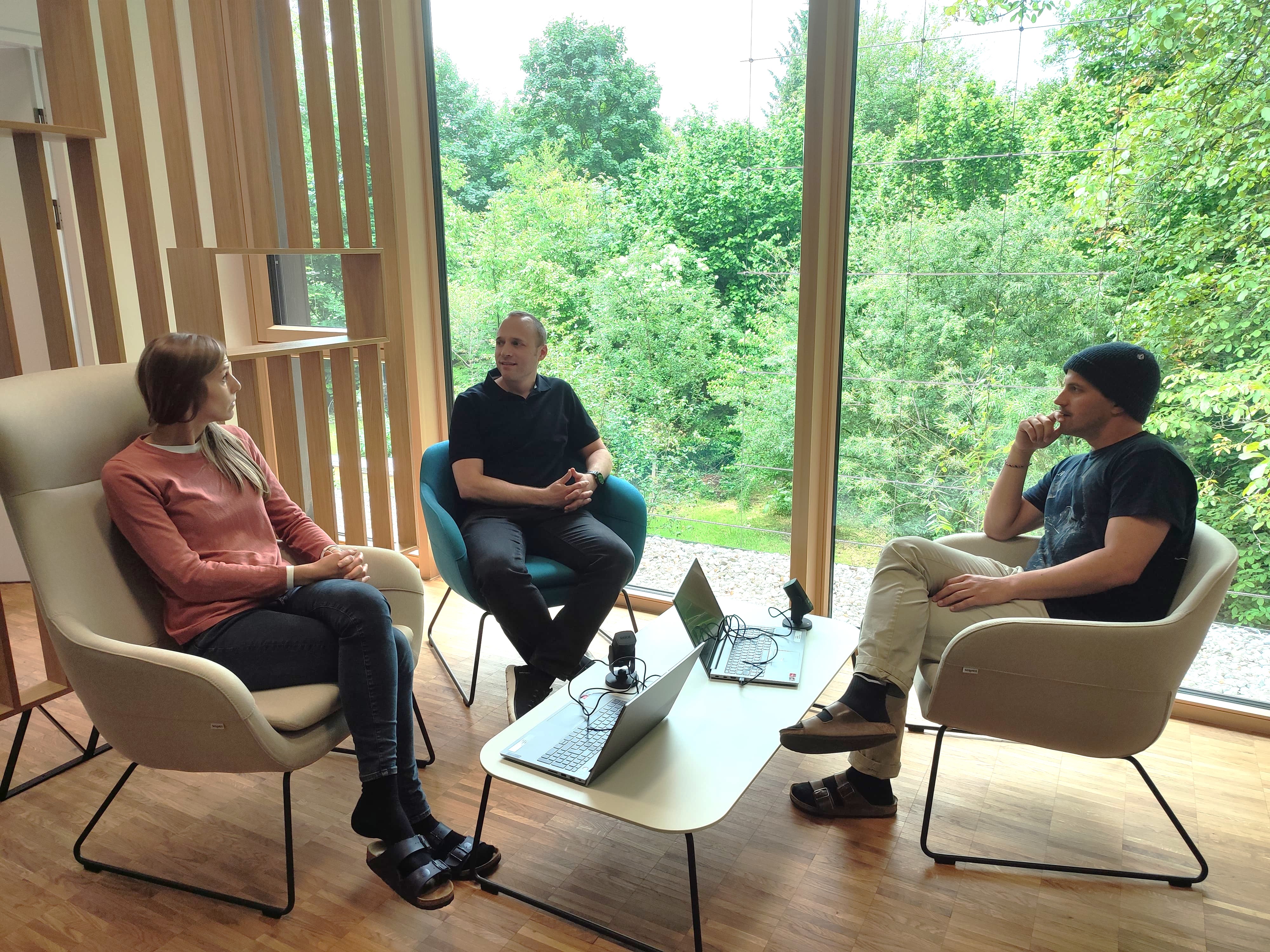 3 people sitting at a table